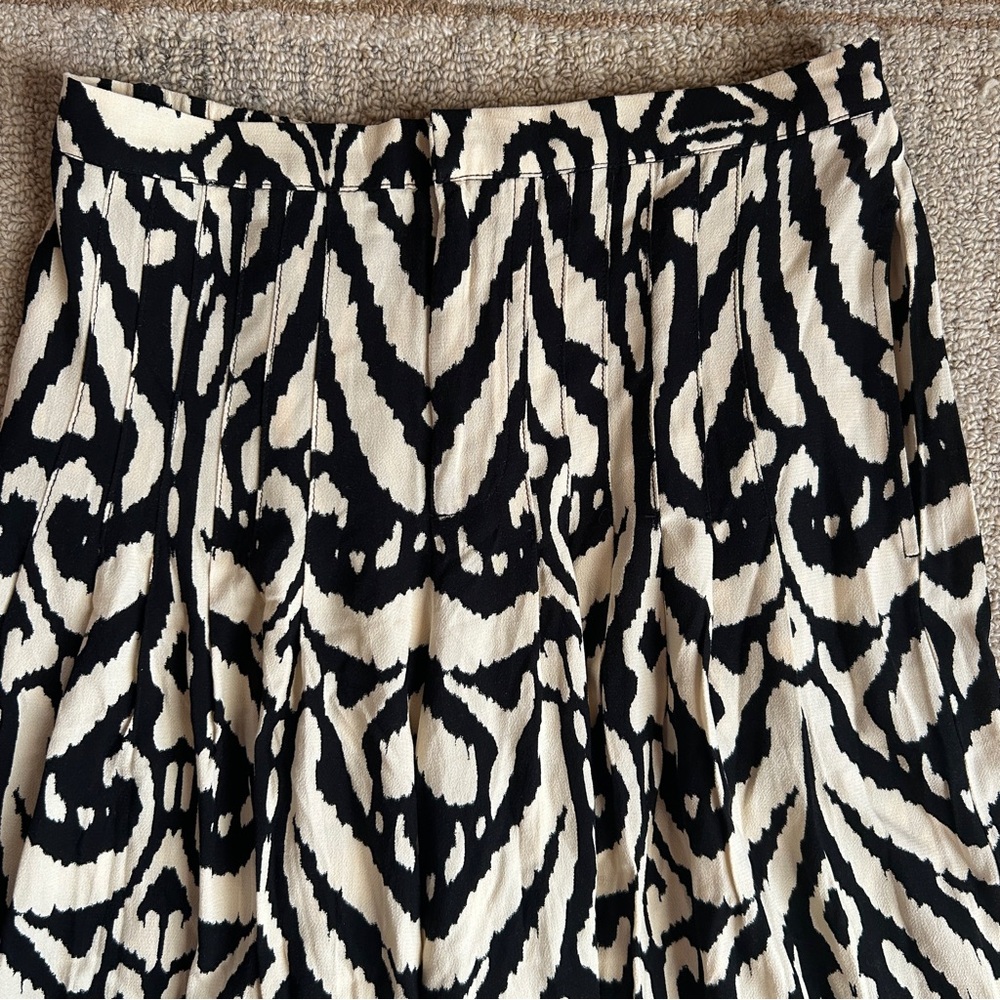 Free People Boho Funky Wide Leg Flowy Black and Cream Flare Pants, Women’s S - Picture 6 of 10